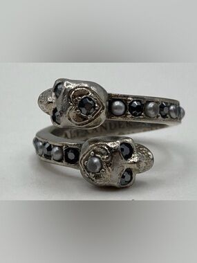 RARE Alexander McQueen 925 Sterling Silver Skull Wrap Vintage size 5.5 ring